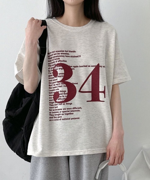 NANAHACHI(ナナハチ)の「オーバーサイズ ナンバリングTシャツ(Tシャツ/カットソー・レディース・ブラック/ブラウン/オートミール・FREE)」の17枚目の写真