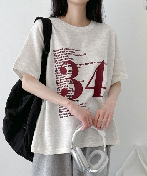 NANAHACHI(ナナハチ)の「オーバーサイズ ナンバリングTシャツ(Tシャツ/カットソー・レディース・ブラック/ブラウン/オートミール・FREE)」の18枚目の写真