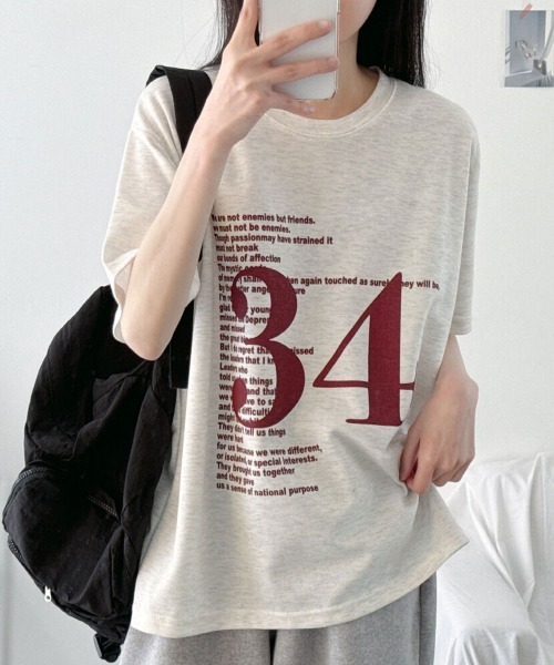 NANAHACHI(ナナハチ)の「オーバーサイズ ナンバリングTシャツ(Tシャツ/カットソー・レディース・ブラック/ブラウン/オートミール・FREE)」の19枚目の写真
