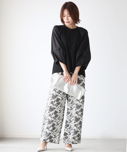 Ehre style(エーレスタイル)の「仕事も休日も涼しく腕隠し立体袖トップス(Tシャツ/カットソー・レディース・ホワイト/ベージュ/ブラック・FREE)」の9枚目の写真
