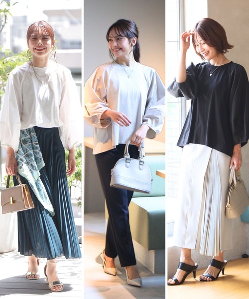 Ehre style(エーレスタイル)の「仕事も休日も涼しく腕隠し立体袖トップス(Tシャツ/カットソー・レディース・ホワイト/ベージュ/ブラック・FREE)」の12枚目の写真
