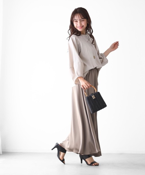 Ehre style(エーレスタイル)の「仕事も休日も涼しく腕隠し立体袖トップス(Tシャツ/カットソー・レディース・ホワイト/ベージュ/ブラック・FREE)」の14枚目の写真