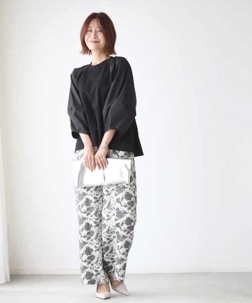Ehre style(エーレスタイル)の「仕事も休日も涼しく腕隠し立体袖トップス(Tシャツ/カットソー・レディース・ホワイト/ベージュ/ブラック・FREE)」の16枚目の写真