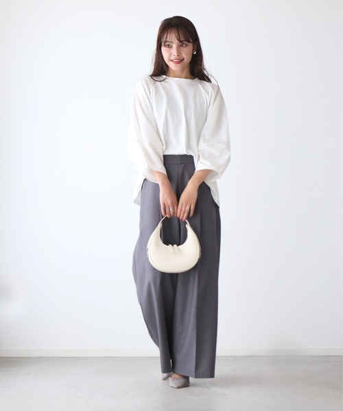 Ehre style(エーレスタイル)の「仕事も休日も涼しく腕隠し立体袖トップス(Tシャツ/カットソー・レディース・ホワイト/ベージュ/ブラック・FREE)」の17枚目の写真
