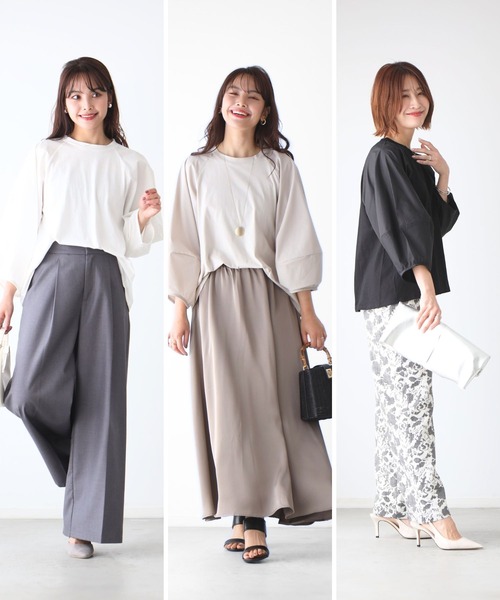 Ehre style(エーレスタイル)の「仕事も休日も涼しく腕隠し立体袖トップス(Tシャツ/カットソー・レディース・ホワイト/ベージュ/ブラック・FREE)」の22枚目の写真