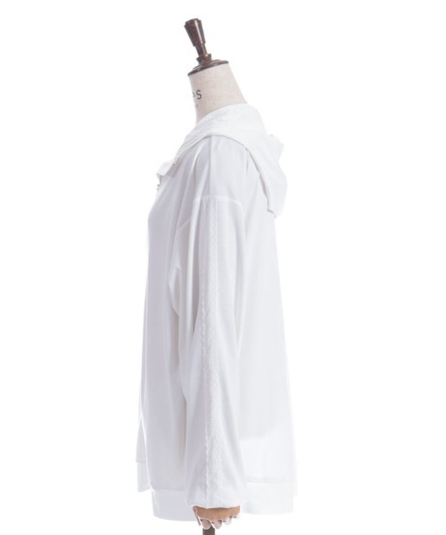 美品★フォクシー｜シアーパーカー フーディ ジップ 40 ホワイト 白 フード 中古・古着通販】FOXEY NEWYORK (フォクシーニューヨーク