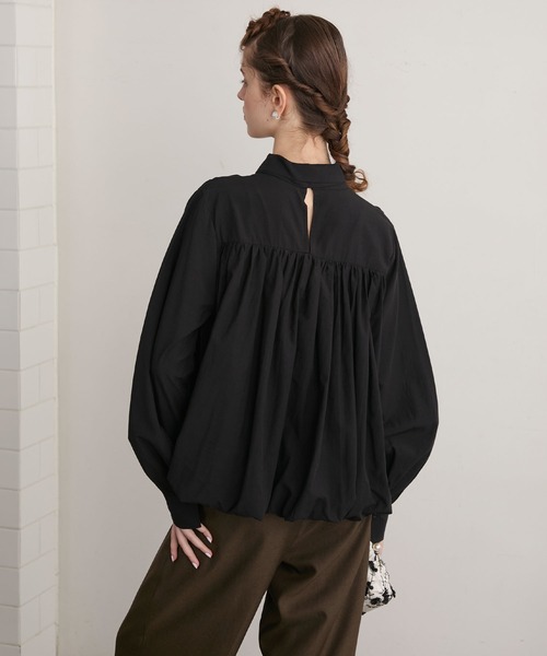セール】【BONLECILL noir】2wayビッグリボンバルーンギャザーブラウス