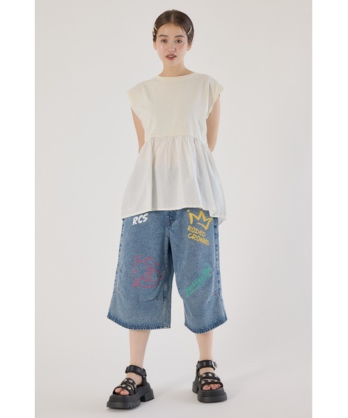 RODEO CROWNS WIDE BOWL(ロデオクラウンズワイドボウル)の「ラクガキバミューダデニムパンツ(デニムパンツ・メンズ・ブラック/ライトブルー・MEDIUM/LARGE)」の15枚目の写真