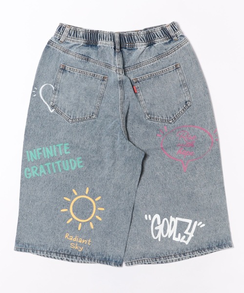 RODEO CROWNS WIDE BOWL(ロデオクラウンズワイドボウル)の「ラクガキバミューダデニムパンツ(デニムパンツ・メンズ・ブラック/ライトブルー・MEDIUM/LARGE)」の3枚目の写真