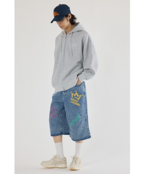 RODEO CROWNS WIDE BOWL(ロデオクラウンズワイドボウル)の「ラクガキバミューダデニムパンツ(デニムパンツ・メンズ・ブラック/ライトブルー・MEDIUM/LARGE)」の10枚目の写真