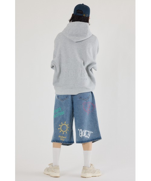 RODEO CROWNS WIDE BOWL(ロデオクラウンズワイドボウル)の「ラクガキバミューダデニムパンツ(デニムパンツ・メンズ・ブラック/ライトブルー・MEDIUM/LARGE)」の11枚目の写真