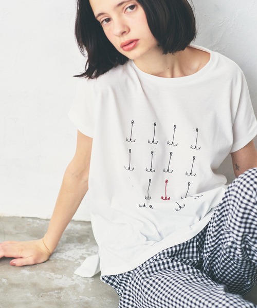 LA MARINE FRANCAISE(マリン フランセーズ)の「AnchorTシャツ(Tシャツ/カットソー・レディース・ブラック/グレー/ブルー・FREE)」の1枚目の写真