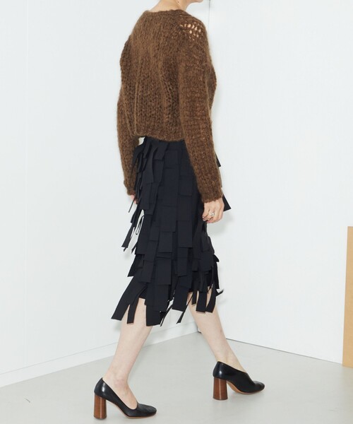 AEWEN MATOPH(イウエン マトフ)の「<AEWEN MATOPH>フリンジスカート(スカート・レディース・ブラック/ベージュ・38/36)」の11枚目の写真