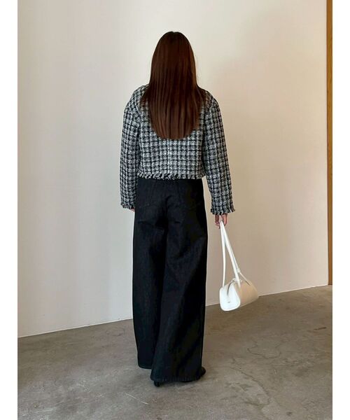 LAGUNAMOON（ラグナムーン）の「テープヤーンツイードジャケット（テーラードジャケット・レディース・ブラック/アイボリー・FREE）」の10枚目の写真