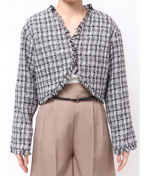 LAGUNAMOON（ラグナムーン）の「テープヤーンツイードジャケット（テーラードジャケット・レディース・ブラック/アイボリー・FREE）」の17枚目の写真