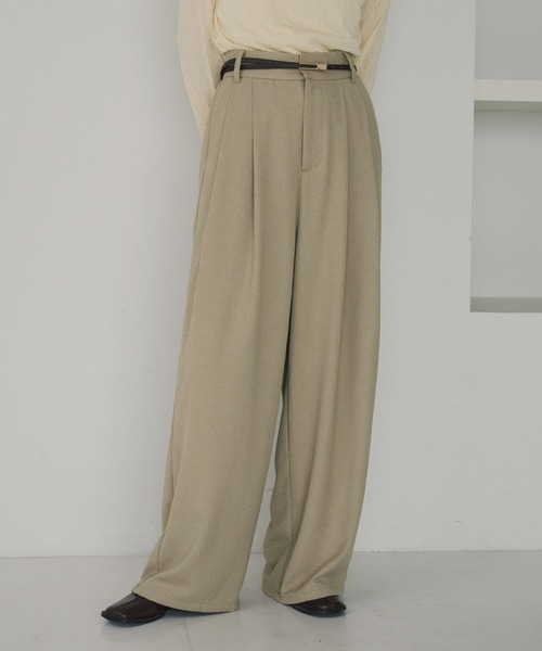 hellam（へラム）の「起毛 ネップタックパンツ（その他パンツ・レディース・アイボリー/ブラック/ブラウン/ベージュ・FREE）」の14枚目の写真