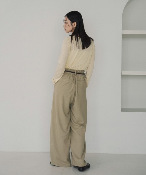 hellam（へラム）の「起毛 ネップタックパンツ（その他パンツ・レディース・アイボリー/ブラック/ブラウン/ベージュ・FREE）」の16枚目の写真