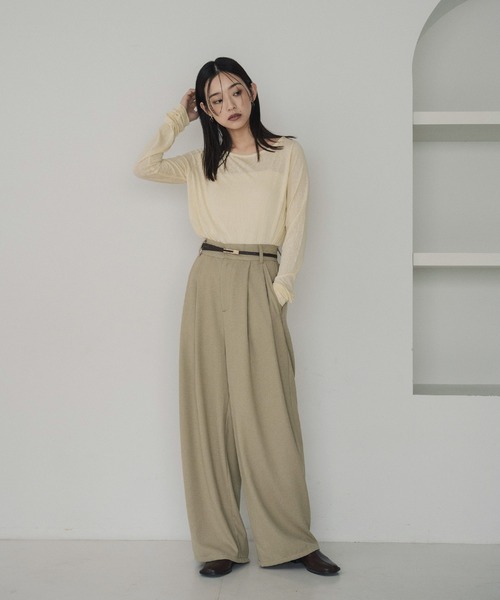 hellam（へラム）の「起毛 ネップタックパンツ（その他パンツ・レディース・アイボリー/ブラック/ブラウン/ベージュ・FREE）」の18枚目の写真