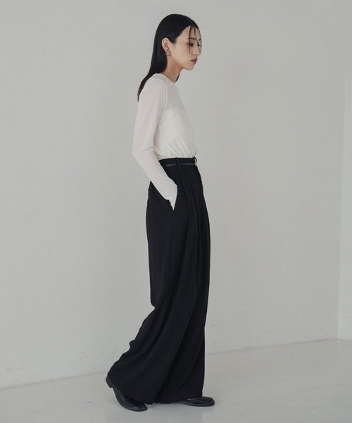 hellam（へラム）の「起毛 ネップタックパンツ（その他パンツ・レディース・アイボリー/ブラック/ブラウン/ベージュ・FREE）」の10枚目の写真