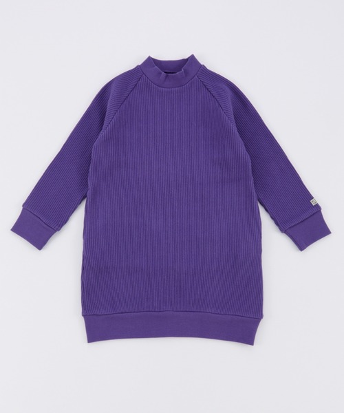 Ocean&Ground(オーシャン&グラウンド)の「リブワンピース(ワンピース・キッズ・パープル/グリーン系その他2/オフホワイト/チャコール・100/120/110/90/140/130)」の4枚目の写真