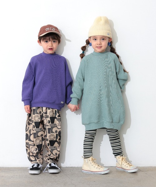 Ocean&Ground(オーシャン&グラウンド)の「リブワンピース(ワンピース・キッズ・パープル/グリーン系その他2/オフホワイト/チャコール・100/120/110/90/140/130)」の22枚目の写真