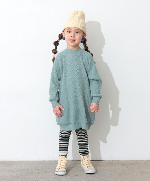 Ocean&Ground(オーシャン&グラウンド)の「リブワンピース(ワンピース・キッズ・パープル/グリーン系その他2/オフホワイト/チャコール・100/120/110/90/140/130)」の5枚目の写真