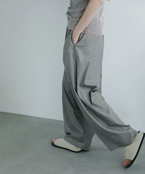 ETRE TOKYO（エトレトウキョウ）の「フロントラップシャンブルワイドパンツ（その他パンツ・レディース・オフホワイト/グレー・S/M）」の3枚目の写真