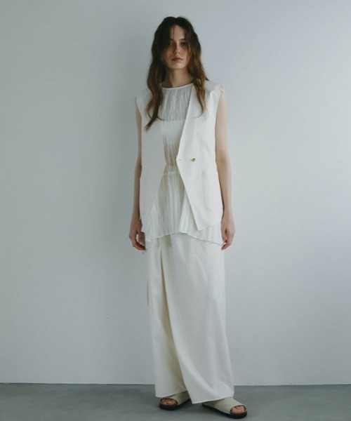 ETRE TOKYO（エトレトウキョウ）の「フロントラップシャンブルワイドパンツ（その他パンツ・レディース・オフホワイト/グレー・S/M）」の9枚目の写真