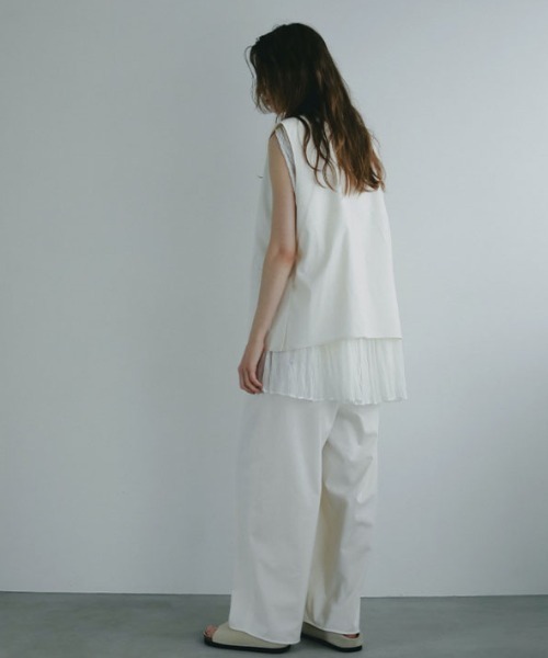 ETRE TOKYO（エトレトウキョウ）の「フロントラップシャンブルワイドパンツ（その他パンツ・レディース・オフホワイト/グレー・S/M）」の10枚目の写真