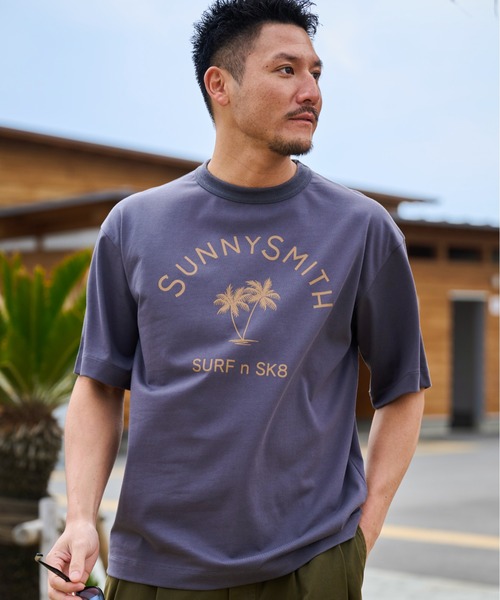 Sunny Smith(サニースミス)の「ヤシの木アーチロゴプリントTシャツ(Tシャツ/カットソー・メンズ・スミクロ/ホワイト・LARGE/MEDIUM)」の14枚目の写真