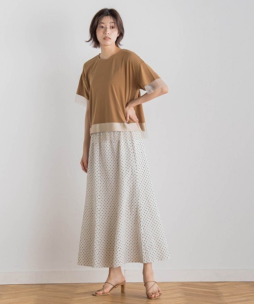 Droite lautreamont（ドロワットロートレアモン）の「【WEB限定】グログランボーダー切替えプルオーバー≪手洗い可能≫（Tシャツ/カットソー・レディース・チャコールグレー/キャメル/ネイビー・M）」の20枚目の写真