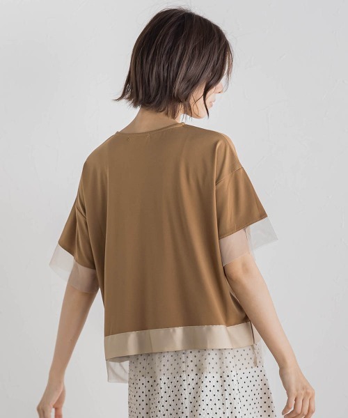 Droite lautreamont（ドロワットロートレアモン）の「【WEB限定】グログランボーダー切替えプルオーバー≪手洗い可能≫（Tシャツ/カットソー・レディース・チャコールグレー/キャメル/ネイビー・M）」の15枚目の写真