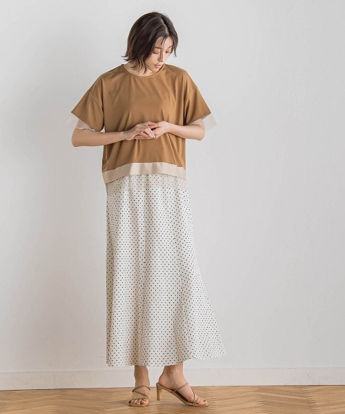 Droite lautreamont（ドロワットロートレアモン）の「【WEB限定】グログランボーダー切替えプルオーバー≪手洗い可能≫（Tシャツ/カットソー・レディース・チャコールグレー/キャメル/ネイビー・M）」の17枚目の写真