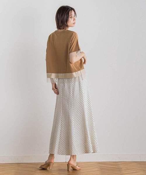 Droite lautreamont（ドロワットロートレアモン）の「【WEB限定】グログランボーダー切替えプルオーバー≪手洗い可能≫（Tシャツ/カットソー・レディース・チャコールグレー/キャメル/ネイビー・M）」の18枚目の写真