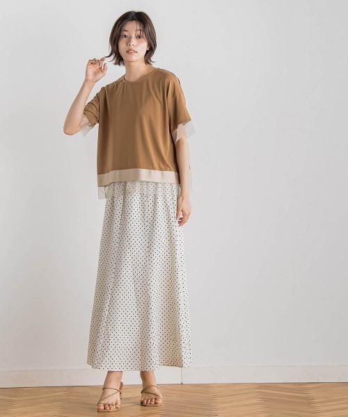 Droite lautreamont（ドロワットロートレアモン）の「【WEB限定】グログランボーダー切替えプルオーバー≪手洗い可能≫（Tシャツ/カットソー・レディース・チャコールグレー/キャメル/ネイビー・M）」の19枚目の写真