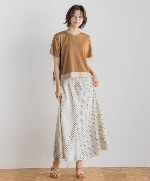 Droite lautreamont（ドロワットロートレアモン）の「【WEB限定】グログランボーダー切替えプルオーバー≪手洗い可能≫（Tシャツ/カットソー・レディース・チャコールグレー/キャメル/ネイビー・M）」の21枚目の写真