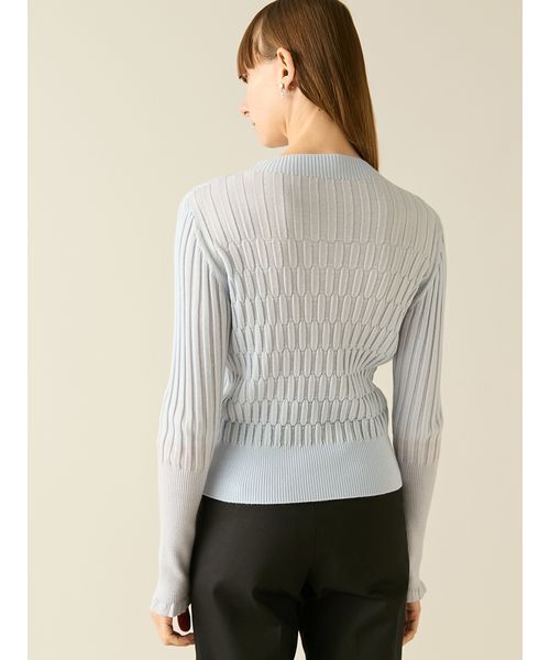 FURFUR（ファーファー）の「ロゴ刺繍バイカラーリブニット（ニット/セーター・レディース・ピンク/ライトブルー/チャコールグレー・F）」の11枚目の写真