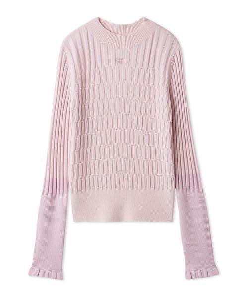 FURFUR（ファーファー）の「ロゴ刺繍バイカラーリブニット（ニット/セーター・レディース・ピンク/ライトブルー/チャコールグレー・F）」の6枚目の写真