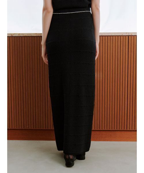 SNIDEL（スナイデル）の「Sustainableストラクチャーニットスカート（スカート・レディース・ネイビー/イエロー/ホワイト・F）」の9枚目の写真