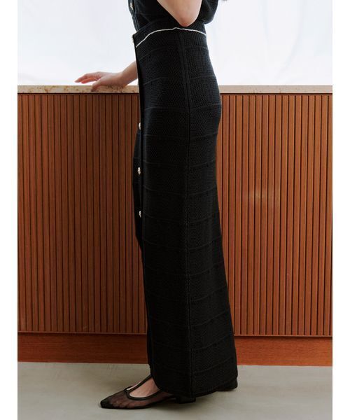 SNIDEL（スナイデル）の「Sustainableストラクチャーニットスカート（スカート・レディース・ネイビー/イエロー/ホワイト・F）」の10枚目の写真