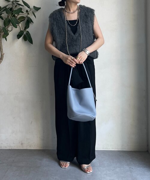 DouDou(ドゥドゥ)の「【REI企画カラーあり】【前後2WAY】シャギーニットベスト(ニット/セーター・レディース・ベージュ/ライトベージュ/チャコールグレー/ピンク・FREE)」の22枚目の写真