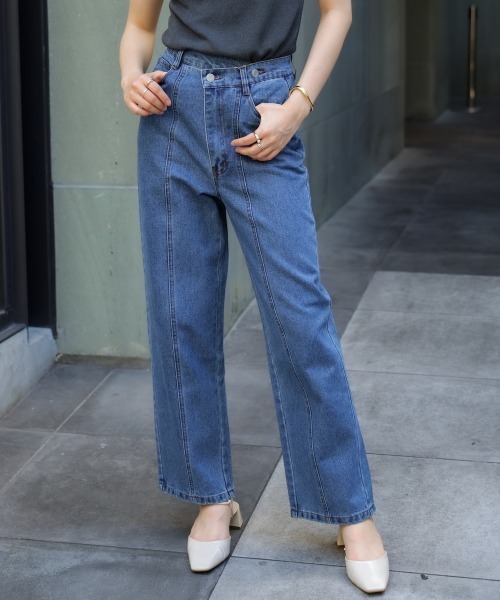 Bou Jeloud（ブージュルード）の「デニムアシメパンツ（デニムパンツ・レディース・ブルー/ブラック・FREE）」の13枚目の写真