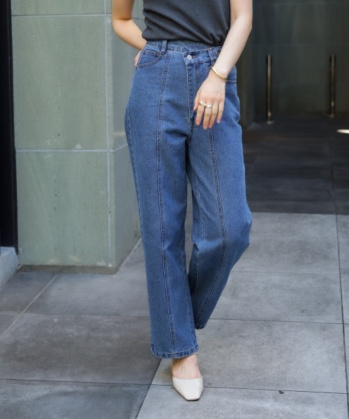 Bou Jeloud（ブージュルード）の「デニムアシメパンツ（デニムパンツ・レディース・ブルー/ブラック・FREE）」の14枚目の写真