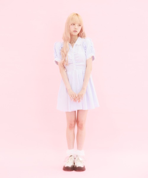 FickleBebe(フィクルベベ)の「ラッフルレースシャツワンピース(ワンピース・レディース・サックスブルー・1/0)」の16枚目の写真