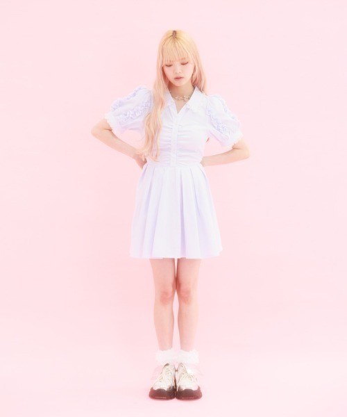 FickleBebe(フィクルベベ)の「ラッフルレースシャツワンピース(ワンピース・レディース・サックスブルー・1/0)」の17枚目の写真