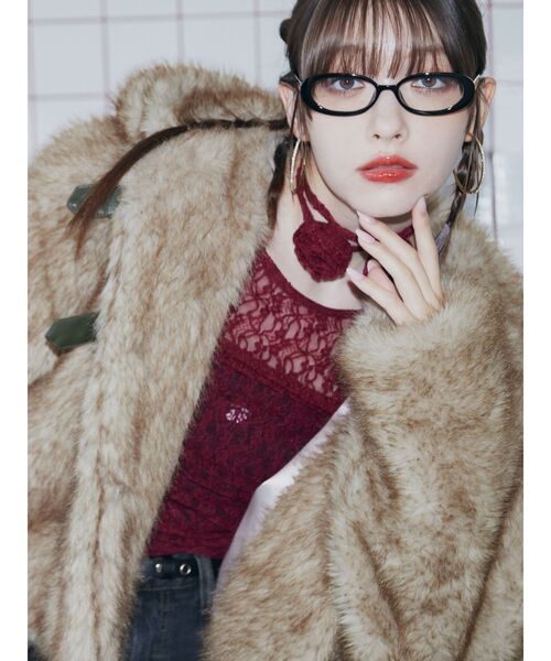 セール】ベルトフードファージャケット/ファーコート（ブルゾン