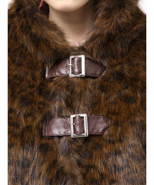 セール】ベルトフードファージャケット/ファーコート（ブルゾン