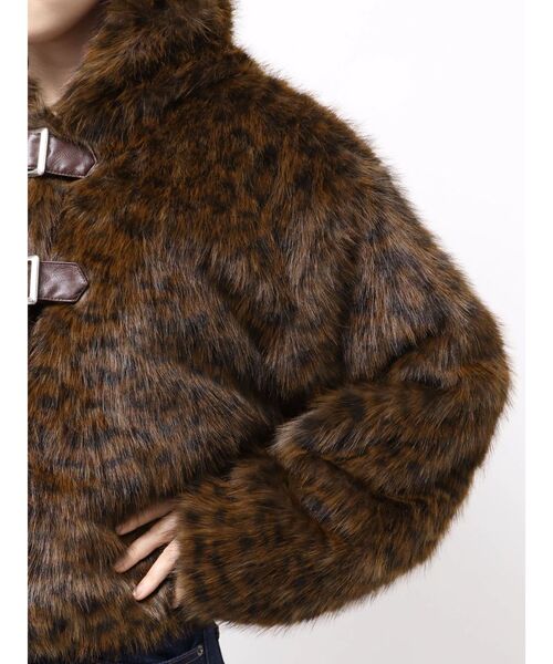 セール】ベルトフードファージャケット/ファーコート（ブルゾン