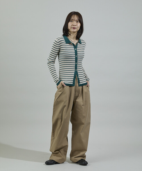 ブリーフィング XL 2023年モデル ボーダー サマーニット ウォッシャブル FREAK'S STORE/ウォッシャブル ボーダー クルーネックニット