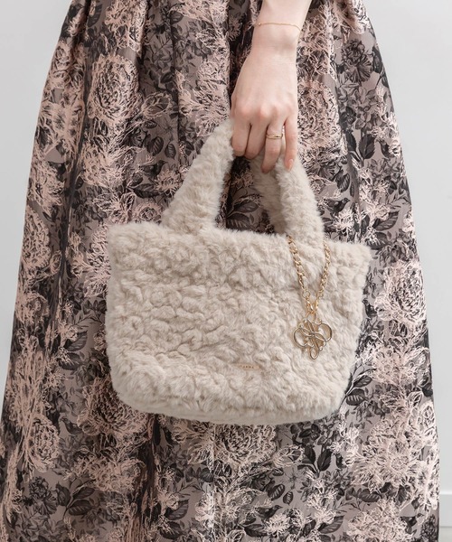 RANDA（ランダ）の「2WAY モノグラムファートートバッグ（トートバッグ・レディース・アイボリー/ピンク/ベージュ/ダークグレー/ライトグレー・FREE）」の4枚目の写真